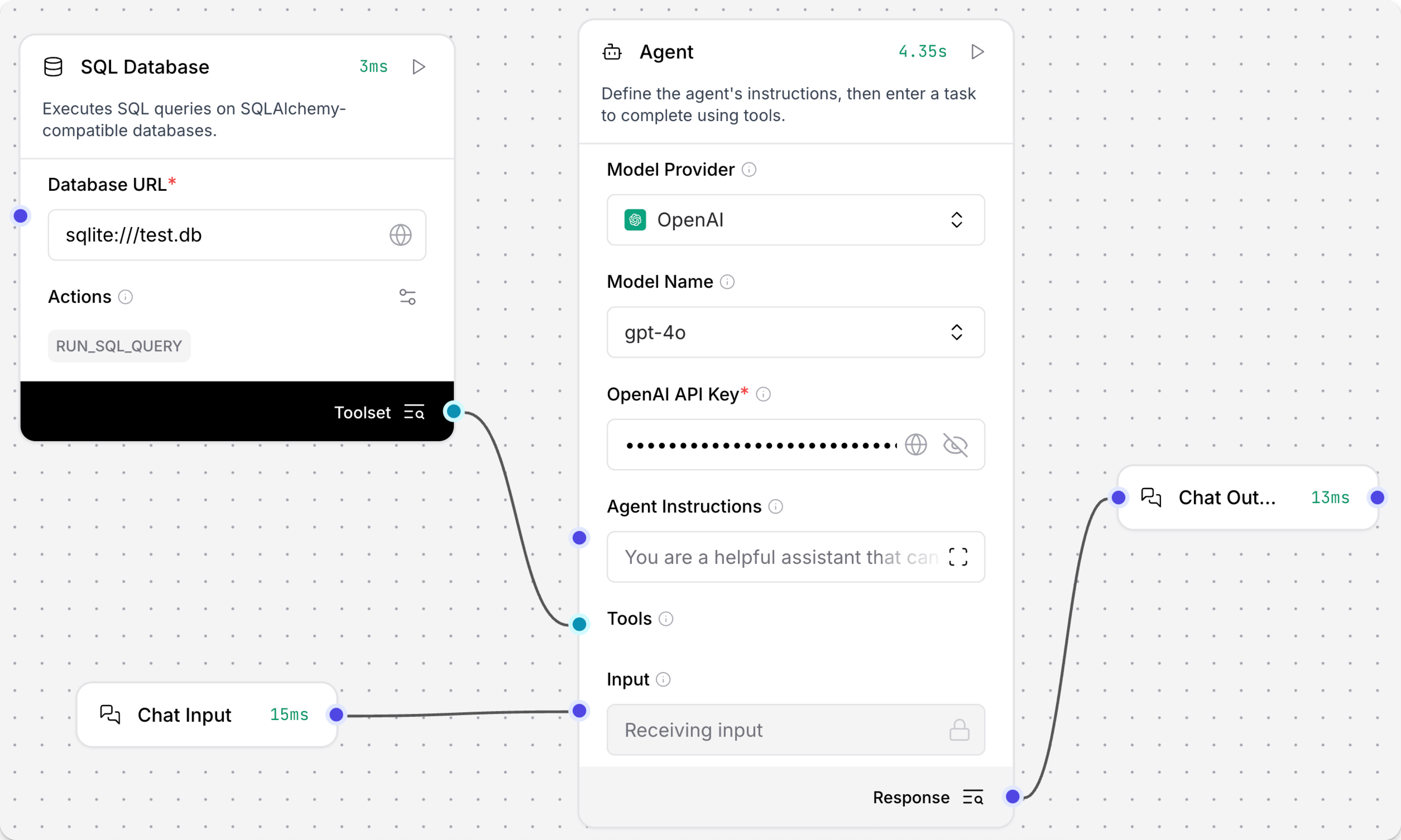 SQL 数据库组件连接到代理组件