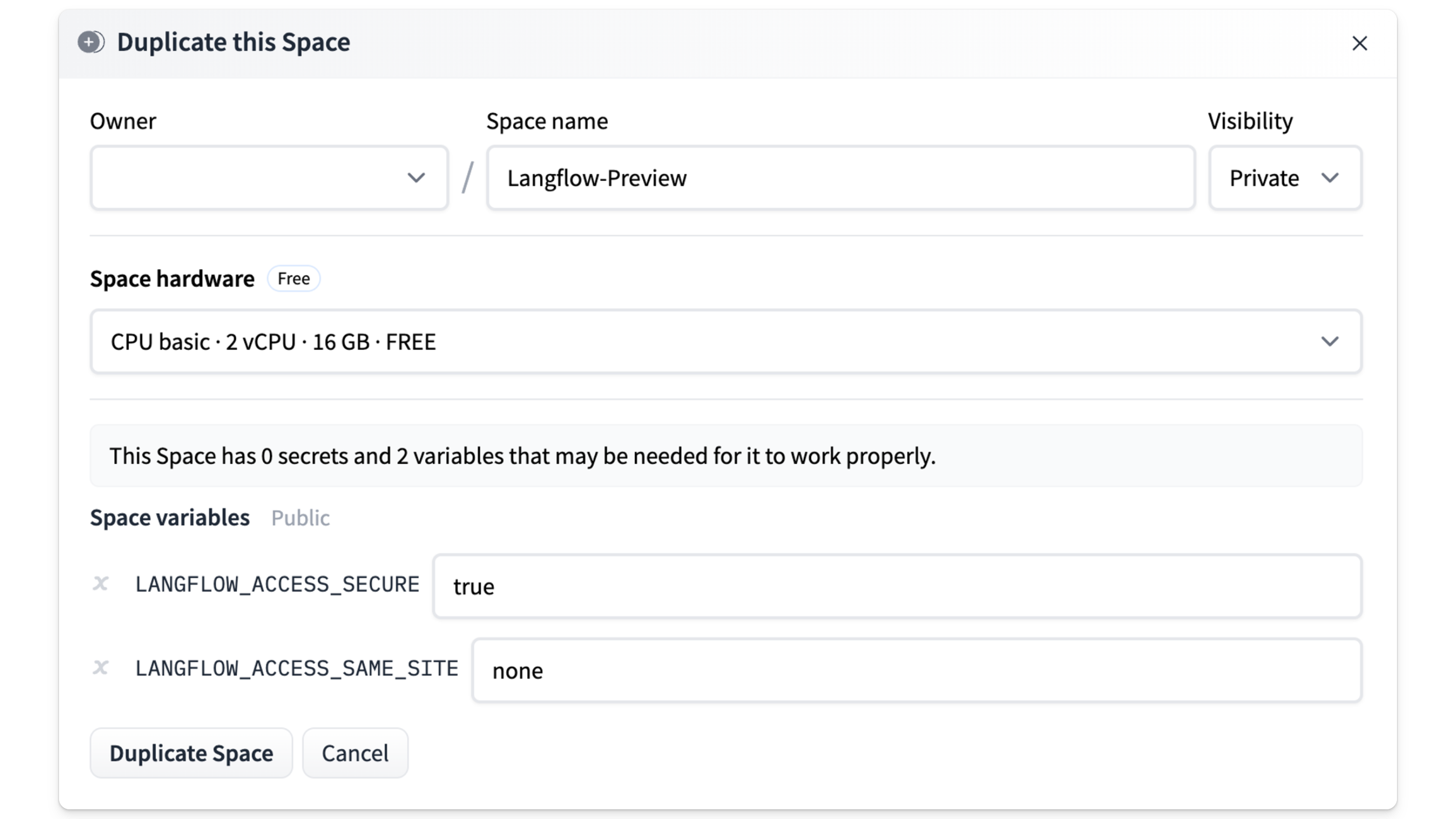 Hugging Face 部署对话框