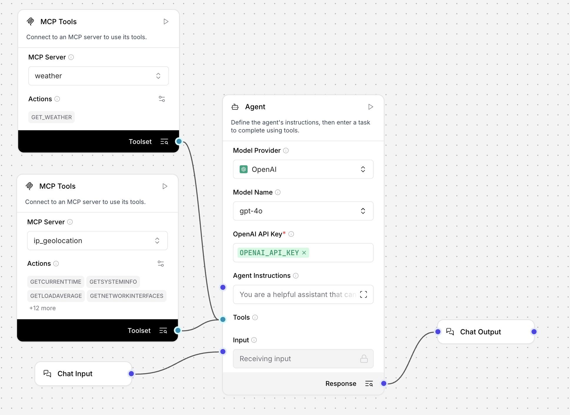 连接到 MCP 天气和地理位置服务器的 Agent 组件