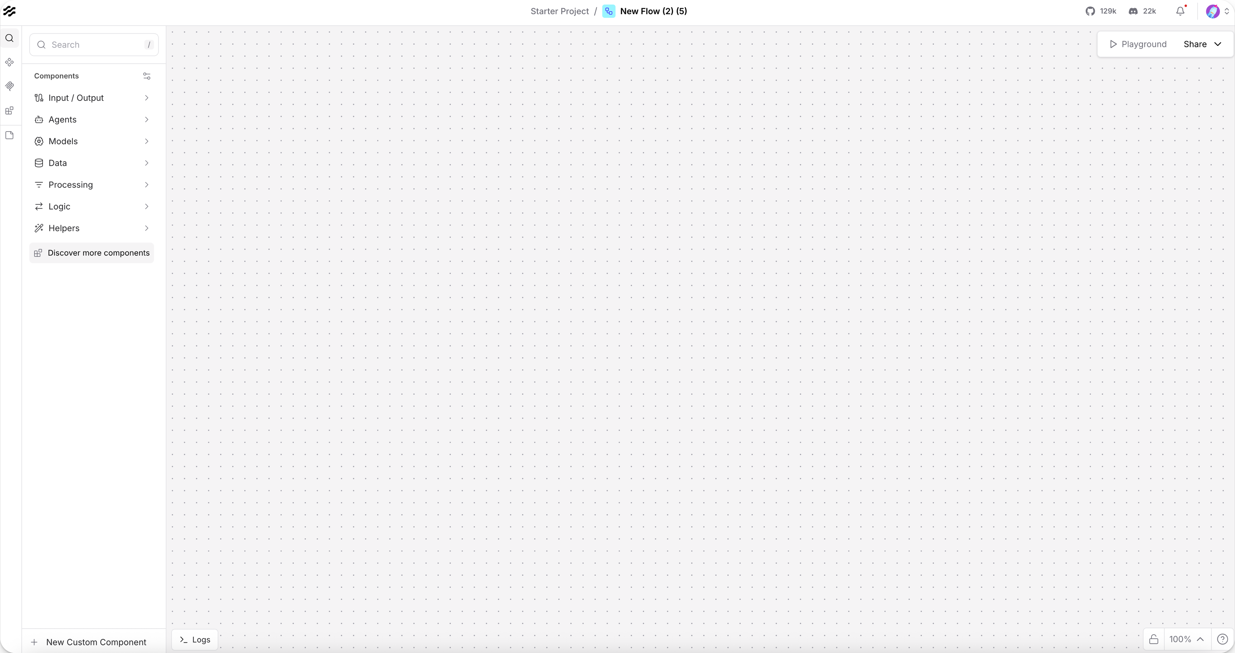 空白 Langflow 工作区